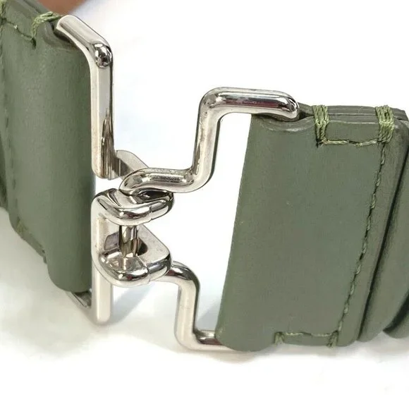 FENDI Studs Waist belt Leather khaki